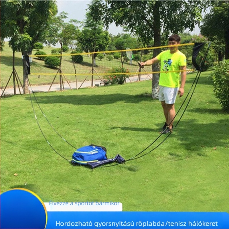 Badmintonháló keret - Hordozható, Összecsukható, Gyors felállítás, Belső és külső használatra (Anyag: Nylon; Testreszabás: Igen; Márka: Wilshun)