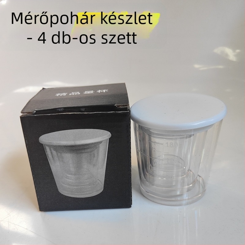 Sheng Jiekun Műanyag csali mérőedény fedéllel és skálával, megvastagodott csali keverőedény, négy részes horgászati felszerelés készlet