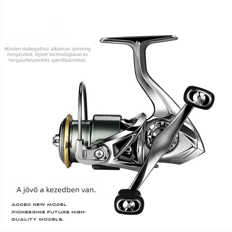 XSHARKS Teljesen fém spinning orsó, dupla karos kialakítás, ferde szájú és sekély orsó