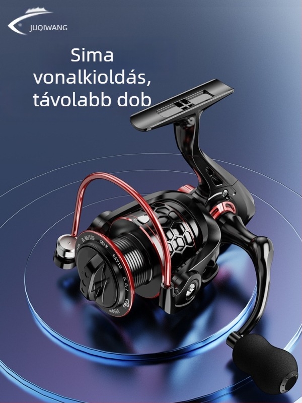 Spinning orsó teljesen fémből készített testtel és zsinórtartóval, hosszú dobásokhoz tervezve, modell Jqwnjasjk82, King Giant Fin márka