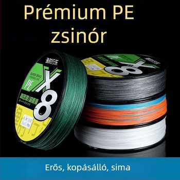 8-szálas fonott horgász damil, színes, kopásálló, sima és erős főline