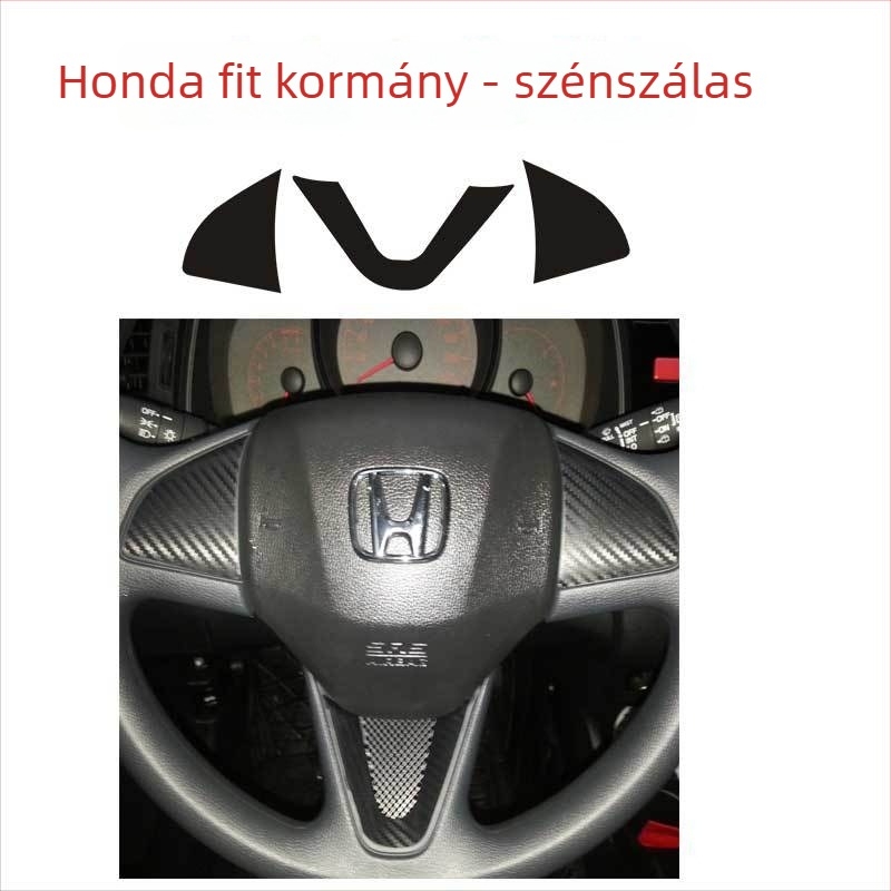 Belső karbon rostos dekor fólia a központi konzolhoz – hátoldali ragasztó, testreszabás elérhető, speciális autó stílus