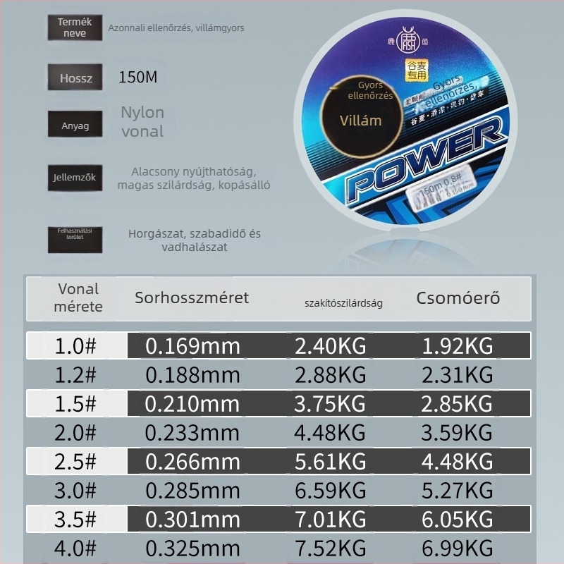 Deer Fish nylon fő zsinór, 150 m, erős