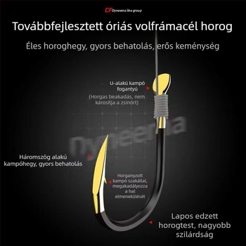 Tai horgász készlet PE fő zsinórral 8,1 m, vezető zsinórral és dupla horoggal, tóparti horgászathoz