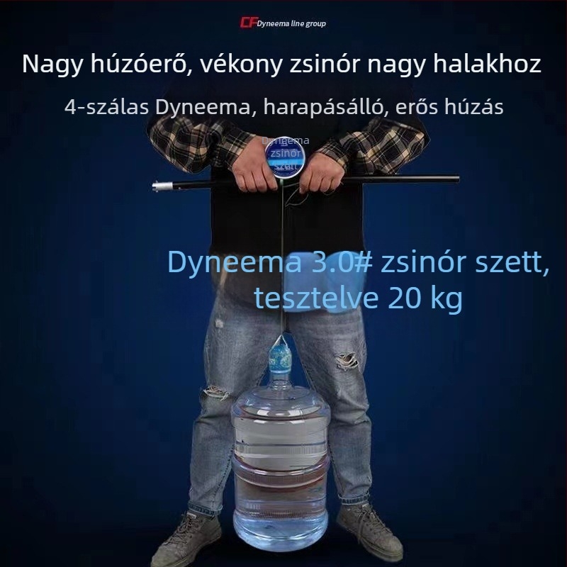 Tai horgász készlet PE fő zsinórral 8,1 m, vezető zsinórral és dupla horoggal, tóparti horgászathoz