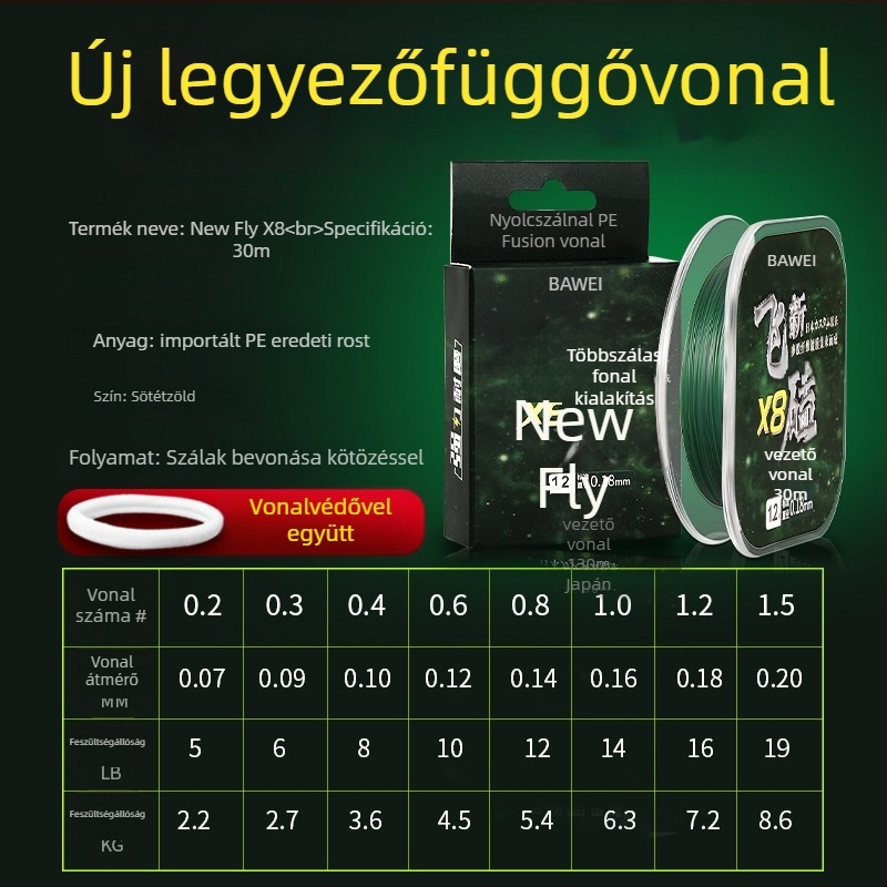 Sub-Line horgász zsinór, PE, erős, 100 darabos csomag, BWAY