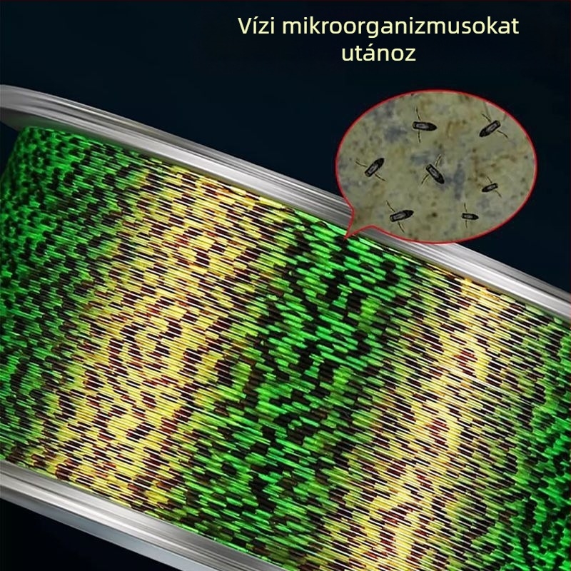 Fő horgász zsinór — nejlonból, pöttyös mintázat, puha tapintású, nagy vonóerő (Típus: fő zsinór; Anyag: nejlon; Mintázat: pöttyös; Tapintás: puha; Vonóerő: nagy)