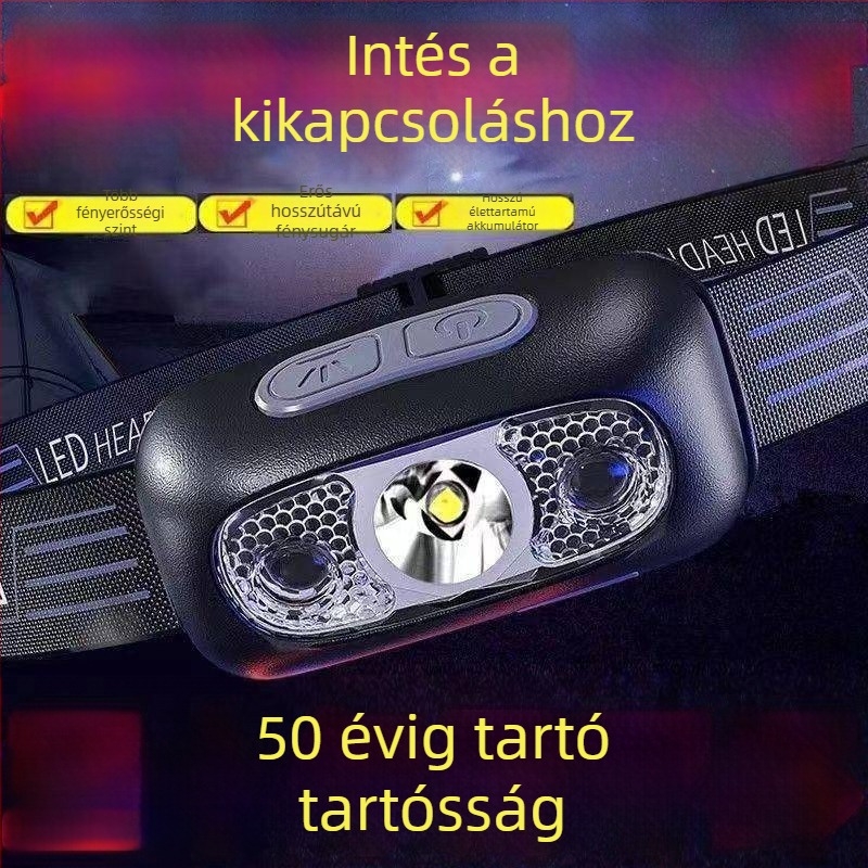 Fejlámpa akkumulátorral, izzó fényforrású, vízálló, modell Bj779k8j