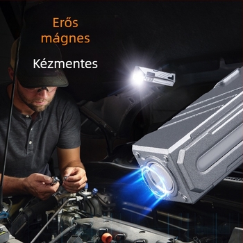 Fejre szerelhető LED-es fejlámpa, újratölthető, többirányú állítható fej, ABS test, 100–200 m hatótáv