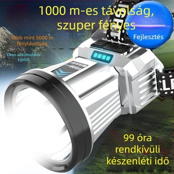 LED fejlámpa – erős fényerejű, hosszú hatótávolságú, újratölthető, vízálló, éjszakai horgászathoz