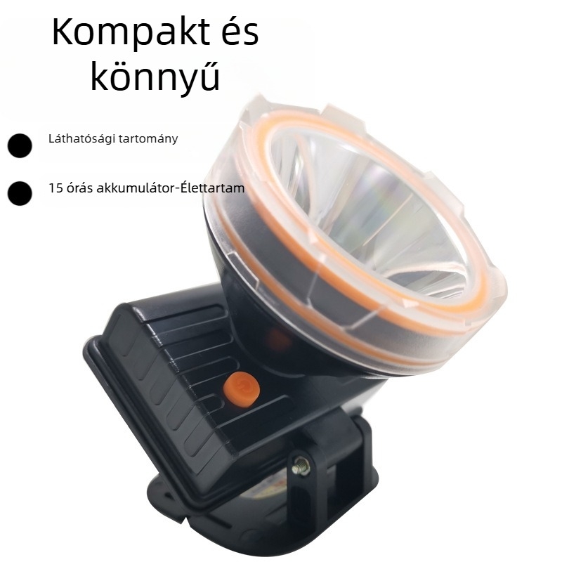 Taizhong Star LED fejlámpa, vízálló, 200 m hatótávolság, 7–15 h üzemidő, modell TX-8847, éjszakai horgászathoz kültéren