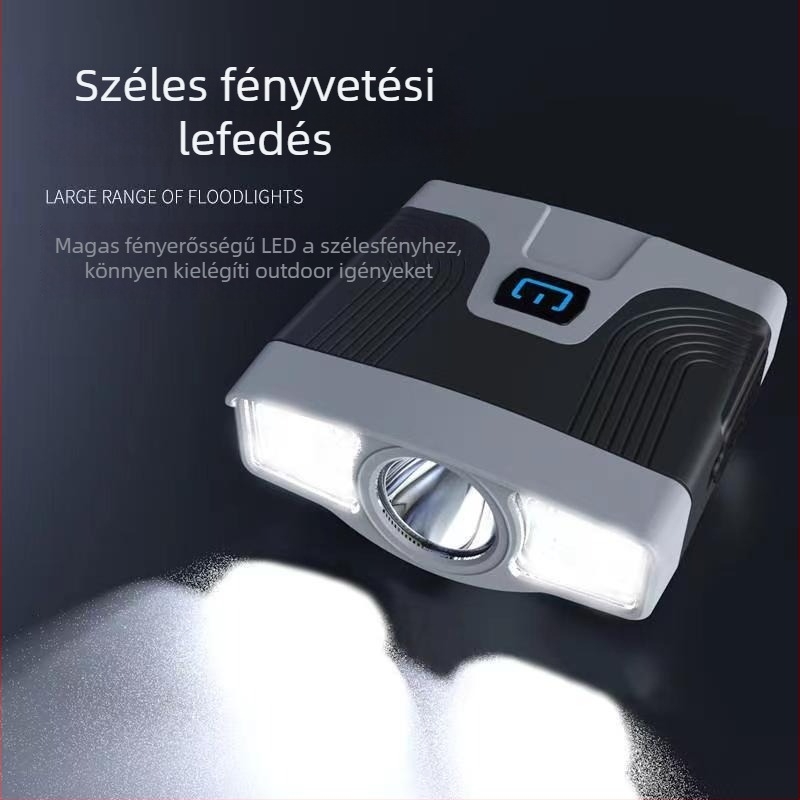 Qianliguang LED fejlámpa horgászathoz, sapkára rögzíthető, fejre helyezhető, töltő jár hozzá, hatótávolság 50 m-ig, kompakt és könnyű
