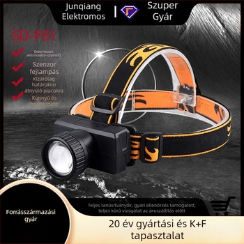 LED fejlámpa, 900 lm, 15W, újratölthető 2800mAh, alumíniumötvözet, vízálló, akár 200 m fényhatótávolság, éjszakai kerékpározáshoz, barlangászathoz, éjszakai horgászathoz, járőrszolgálathoz
