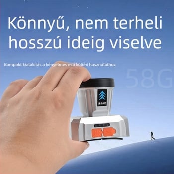 Gyerekeknek készült, újratölthető LED fejlámpa – könnyű, 58 g, vízálló, fénysugár 100–300 m, T-alakú fejpánt