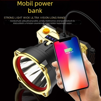 Fejlámpa LED 10W, Li-ion akkumulátor 1500mAh, újratölthető, 100–200 m fénysugár, kéz nélküli kültéri világítás