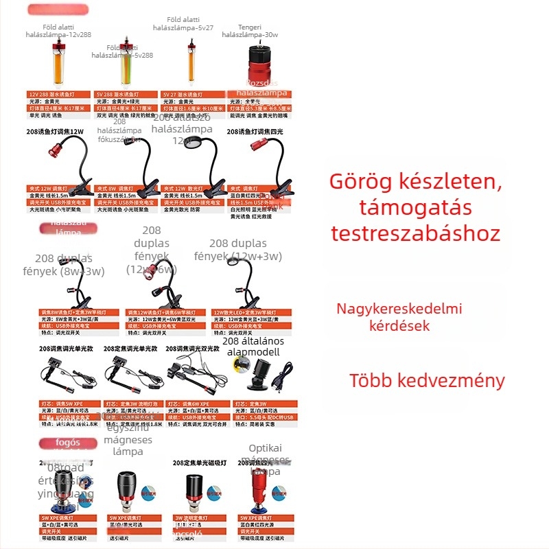 LED raft horgász lámpa – ABS ház, töltésre kész, LED fényforrás, hatótáv 100-200 m, töltő mellékelve