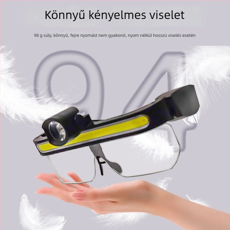 LED fejfény - USB töltés, széles látómező kerékpározáshoz és horgászatához, kézi hajtás (USB töltés; LED fényforrás; kézi hajtás)