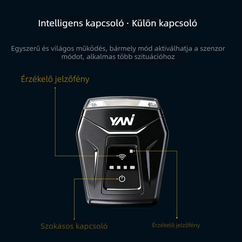 Sapkára rögzíthető LED-lámpa éjszakai horgászathoz, COB LED, 1100 mAh akkumulátor, újratölthető, sapkára illeszthető, hatótávolság 50 m-ig