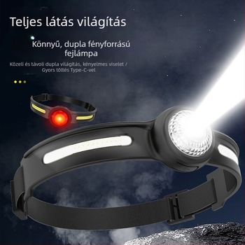 COB fejlámpa kültérre - LED, 10W, 600mAh, vízálló, 100-200 m hatótávolság