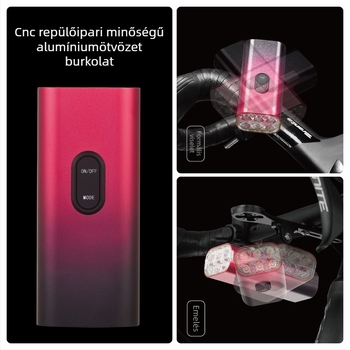 MTB LED első lámpa, 2000 lumen, alumínium ötvözet test, Type-C töltés, 10000 mAh, vízálló