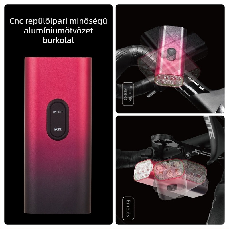 MTB LED első lámpa, 2000 lumen, alumínium ötvözet test, Type-C töltés, 10000 mAh, vízálló