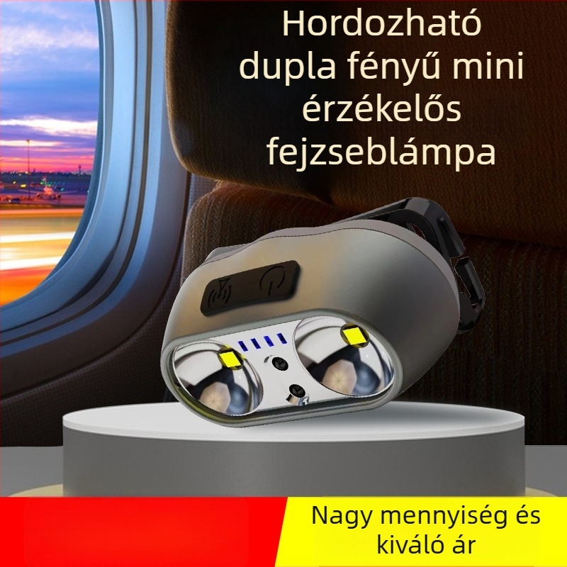 Fejlámpa kültéri éjszakai horgászathoz LED, vízálló, modell YF-233, 100 m fényút, működési idő 4–6 óra