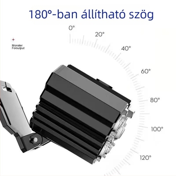 5-LED fejlámpa kültéri használatra, újratölthető, vízálló, 100–200 m megvilágítási távolság, modell T21s