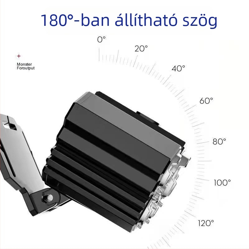5-LED fejlámpa kültéri használatra, újratölthető, vízálló, 100–200 m megvilágítási távolság, modell T21s