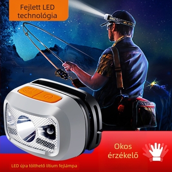 KM-2882 LED fejfény — 3W LED, 1500mAh akkumulátor, újratölthető, ABS ház