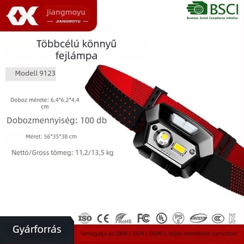 LED fejlámpa, újratölthető, 1200mAh, 5W, 100-200 m hatótávolság