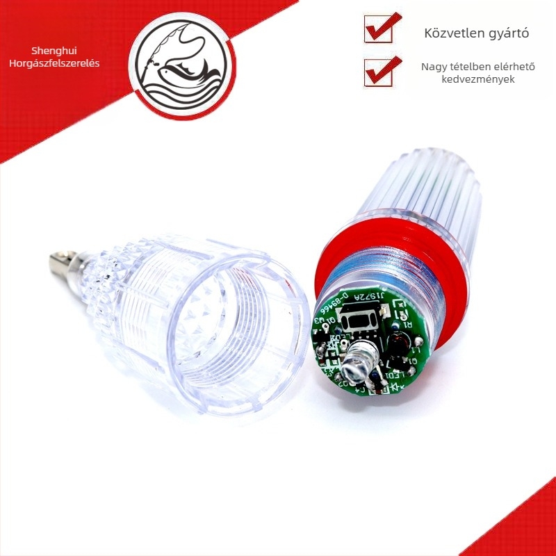 Akkumulátoros alámerülő LED-halászati lámpa – ABS tokkal, vízálló, mélyvízhez használható, magáncímkés licencelhető, hatótáv > 500 m