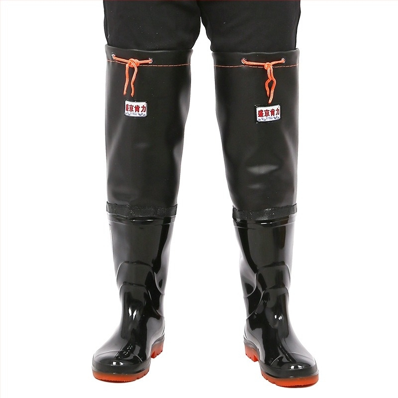 Térd fölötti esőcsizmák horgászathoz – műanyag felsőrész, talp marha-inakból, csúszásálló, kopásálló