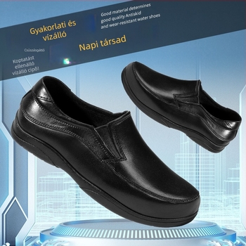 Férfi esőcsizmák, PVC felsőrész és talp, alacsony szár, csúszásmentes és kopásálló, PU talpbetét