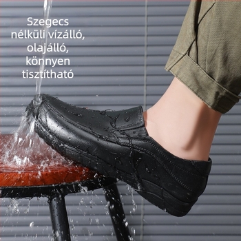 Férfi esőcsizmák, PVC felsőrész és talp, alacsony szár, csúszásmentes és kopásálló, PU talpbetét