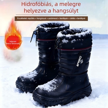 Esőcsizmák, vízálló, fleece bélés, PU felsőrész, alacsony sarok