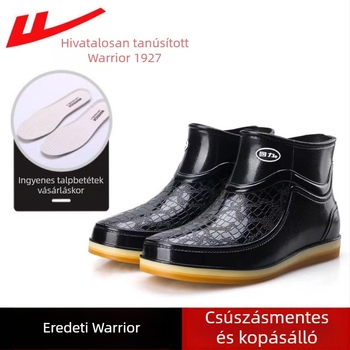 Huili férfi magas esőcsizma, PVC felsőrész, műanyag talp, középmagasság, csúszásgátló