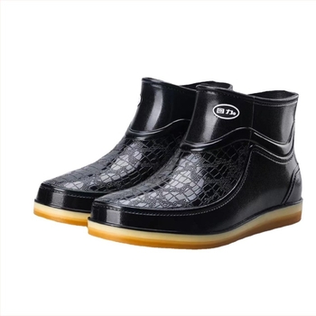 Huili férfi magas esőcsizma, PVC felsőrész, műanyag talp, középmagasság, csúszásgátló