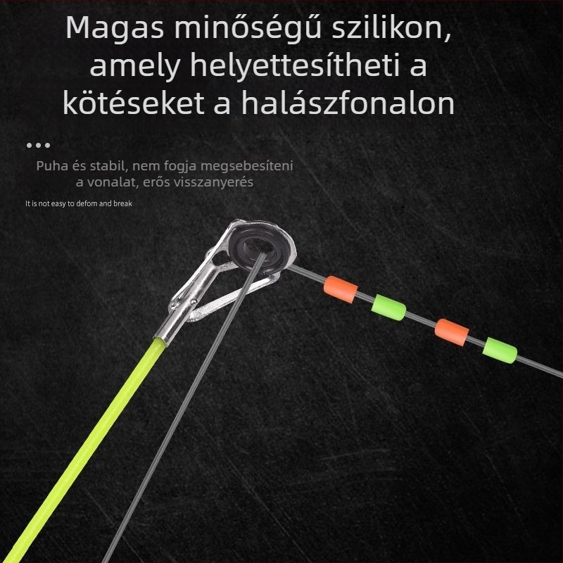 Szilikon horgászgyöngykészlet: dupla távtartó gyöngyök, csúszó úszó hosszú dobásokhoz és damilkészlet