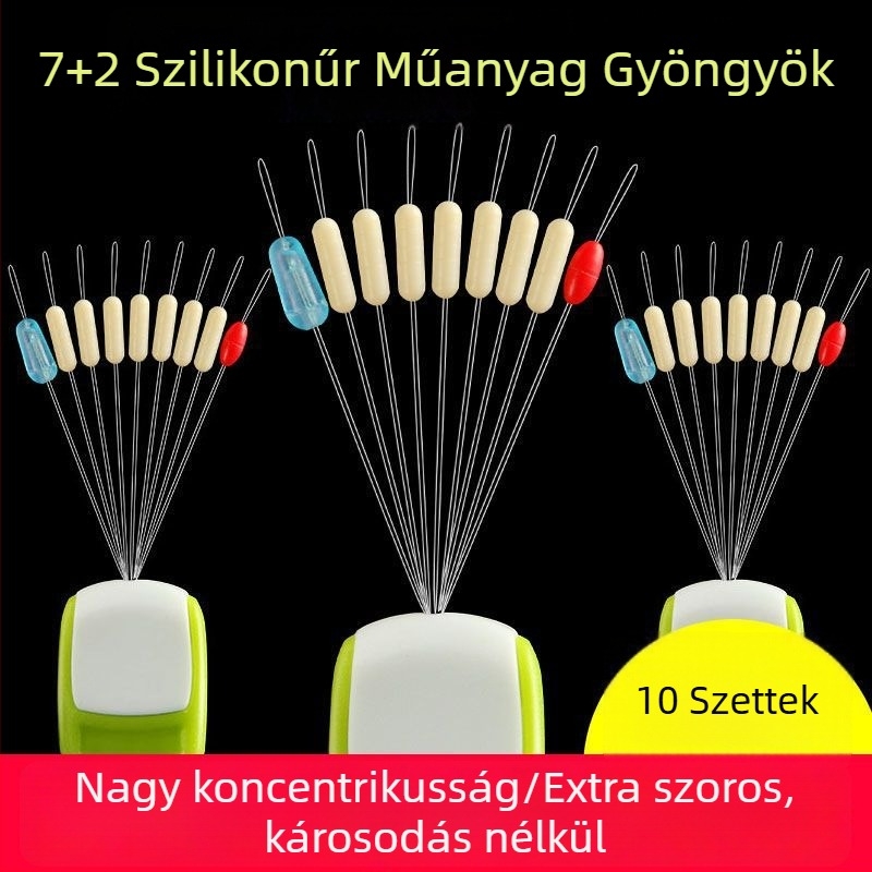  Szilikon űrgyöngyök, hengeres, teljes készlet horgász damilhoz (Anyag: Szilikon; Forma: Hengeres; Összetevők: Űrgyöngyök; Készlet: Teljes)