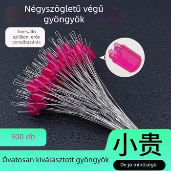Silikon gyöngy horgászathoz – felső gyöngy, záró gyöngy, térgyöngy, négyszögletes pozicionálás, készlet fő vonal PE csomóval