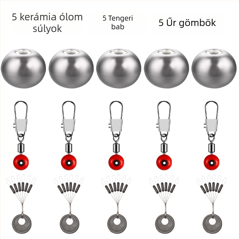 Üreges kerámiás horgász súlyok készlet, 50 g, 30 db, dobáshoz, anti-drift, hosszú távú dobás