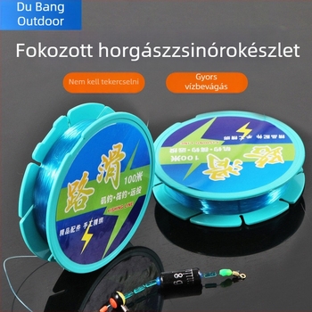 Nylon horgász zsinór készlet, 100 m, készre kötve hosszú dobásokhoz, raft és szikla horgászathoz, versenyminőség nagyhalakhoz