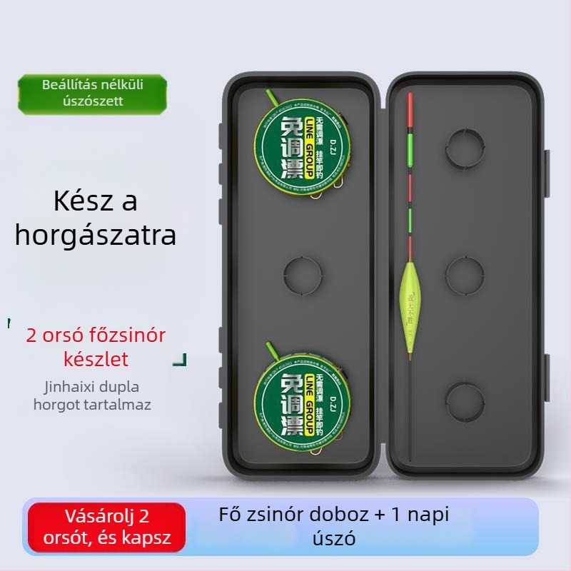 Állíthatatlan úszó készlet kettős horoggal – teljes fővonal és mellékvonal a horgászathoz