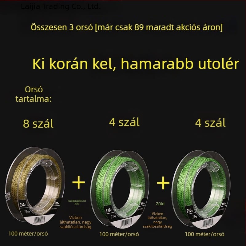 Dali Ma PE Fő Horgászvonal Tengerre, 300 m Hálósított Vonal, Líder és Csali Vonal
