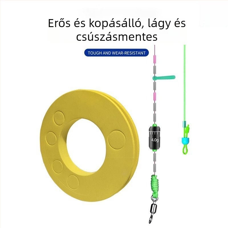 Fő horgászvonal, gyöngyös készlet, megerősítve gyémánt csomóval, könnyű nylon fővonal