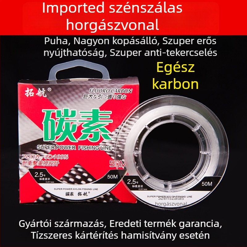 Tuohang Sub-Line horgász zsinór — szénszálas rost, nagy sűrűség, rendkívül erős, 100 darabos csomag