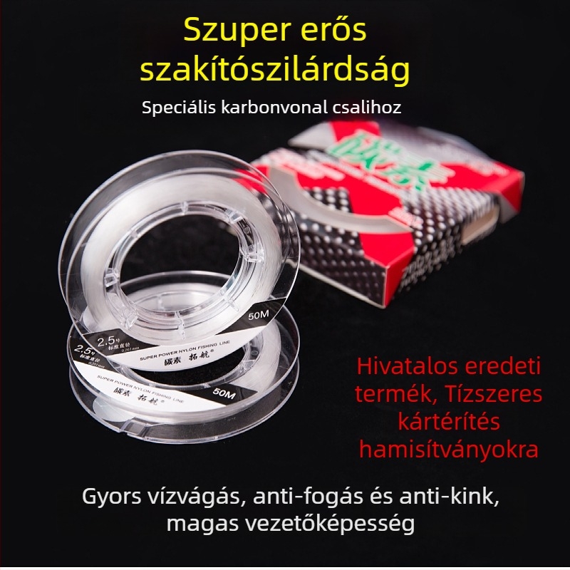 Tuohang Sub-Line horgász zsinór — szénszálas rost, nagy sűrűség, rendkívül erős, 100 darabos csomag