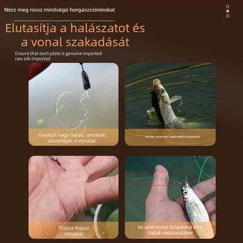 Fő horgász-zsinór, PE anyag, erős szakítószilárdság, 100 darabos doboz