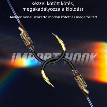 Giant PE alhálózati zsinór, dupla horog, tüskés végű, használatra kész vonalszett, 100 darab