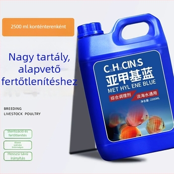 Metilénkék oldat akváriumhoz – halak egészségéért, vízminőség karbantartásáért és fertőtlenítésért, 2,5 kg